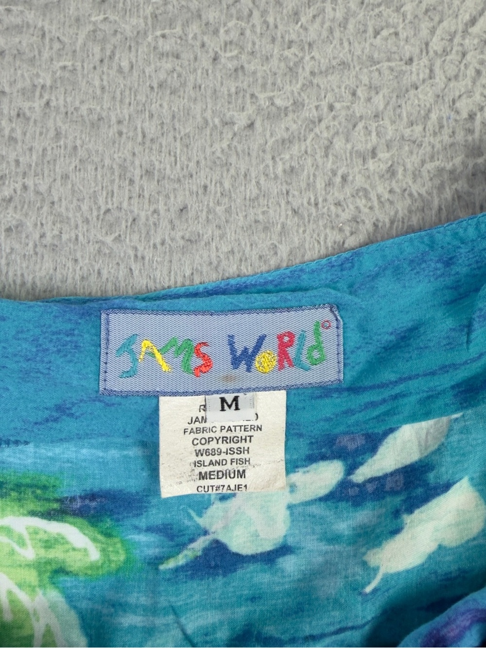 Jams World Tank Top Womens Medium Blue Island Fish AOP Tropical Straps Rayon - Picture 4 of 9